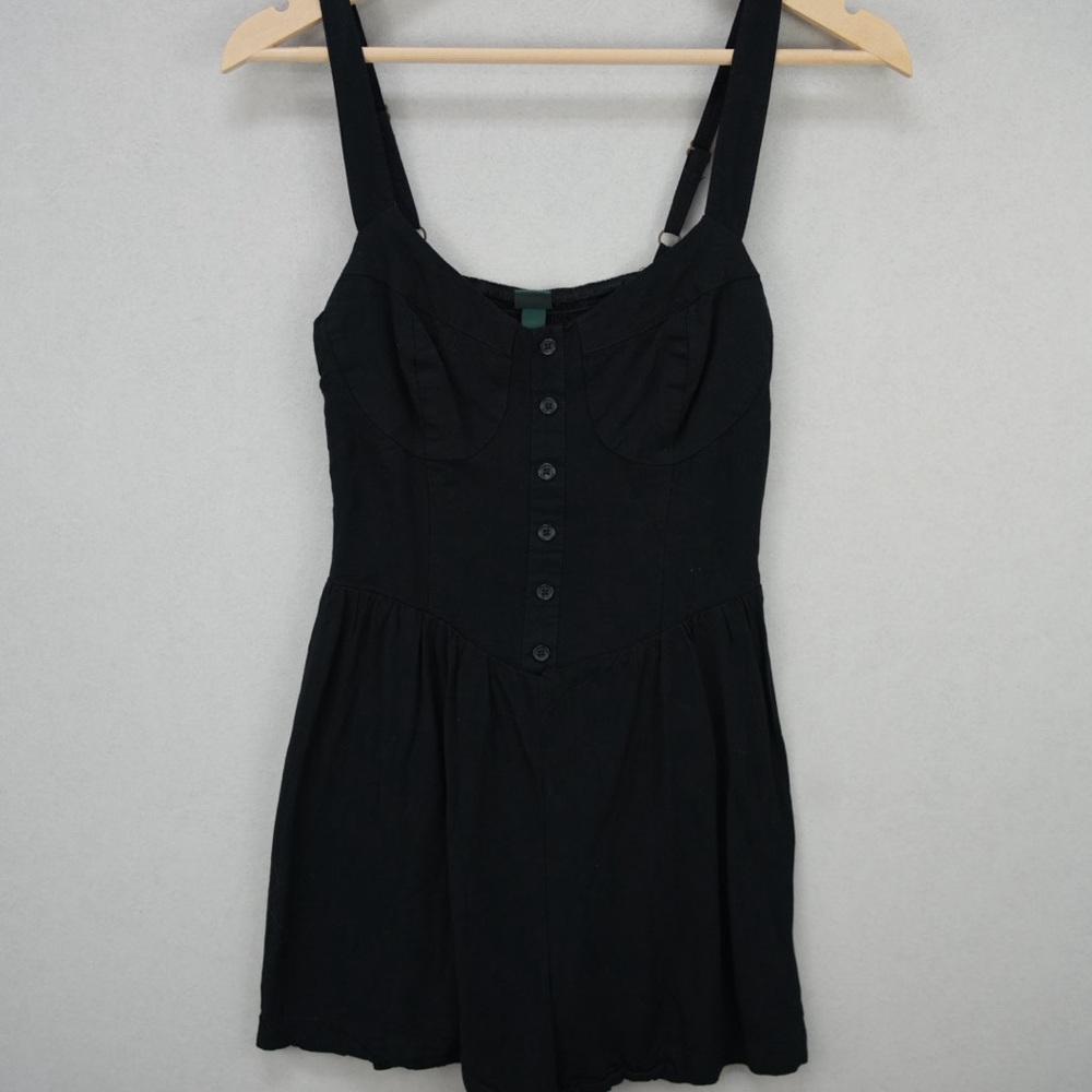 Wild Fable Black Button-Up Romper